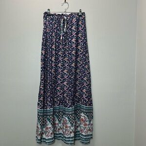 Hippie Skirt - Floral Bohemian Maxi Skirt - Festival Skirt